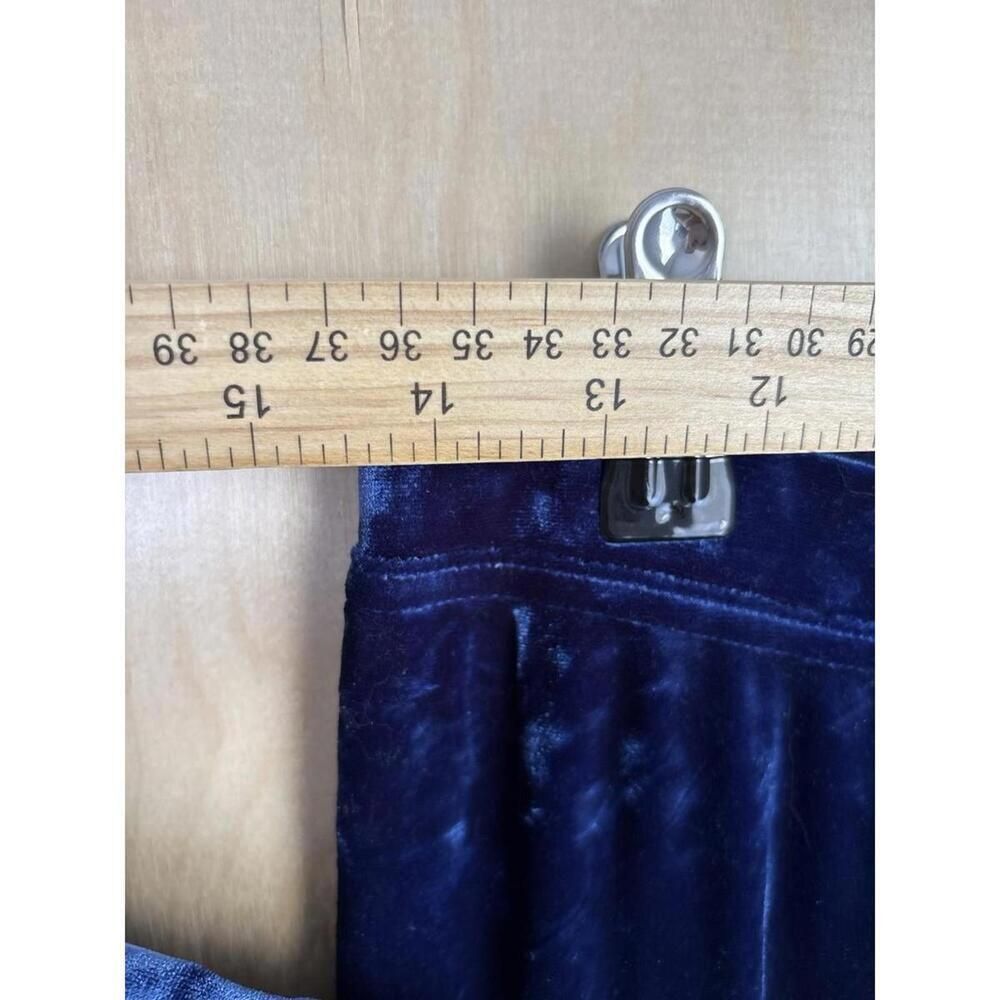 Cabernet Crushed Velvet Cowl Neck Oversized Top Ankle Pants Blue Medium M - Picture 6 of 9